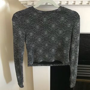 Glitter Long Sleeve Crop Top